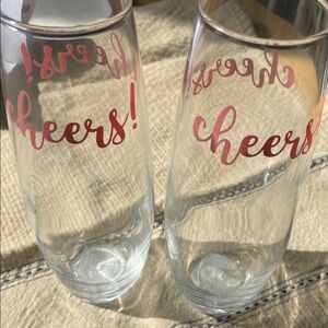 Stemless champagne flutes cheers